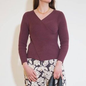 Shaina mote didion wrap sweater plum purple medium cotton cashmere